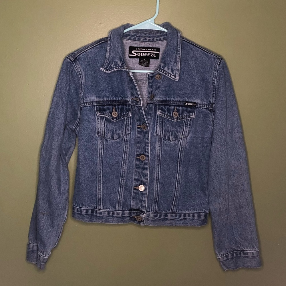 Denim Jacket with Cactus Iron on Patch